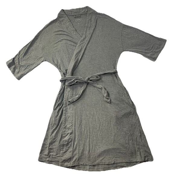 Cozy Earth Bamboo Robe Gray Women’s Sm Soft Short Sleeves Tie Pajamas Bath - Picture 1 of 8